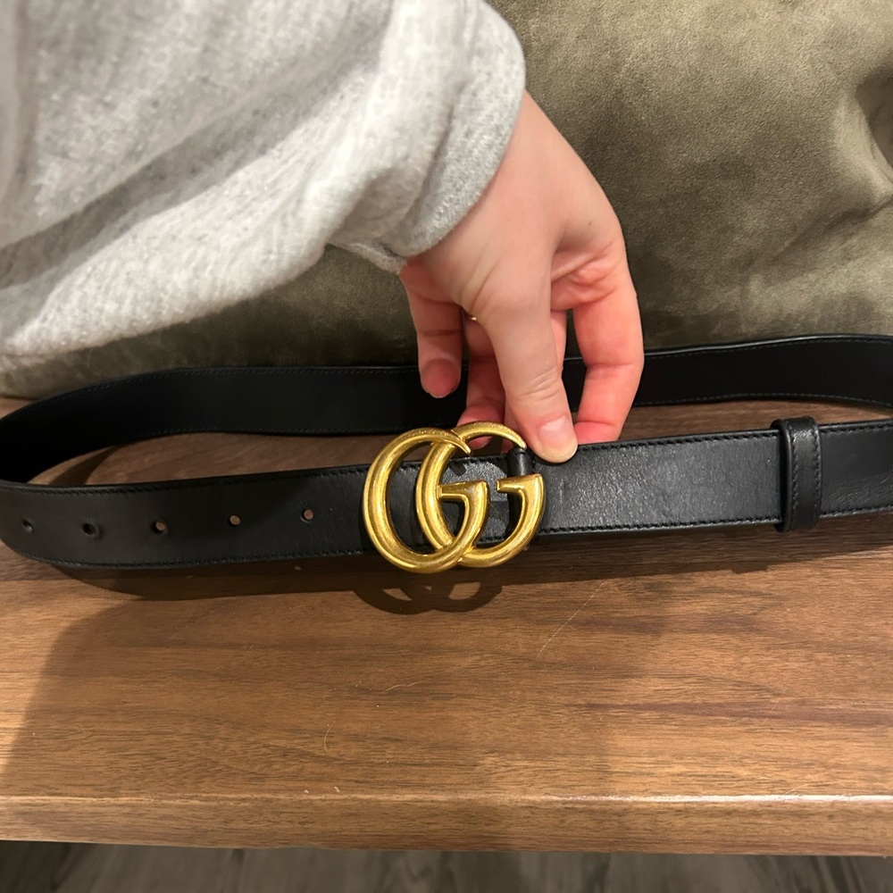 Gucci Marmont Belt - Black Leather